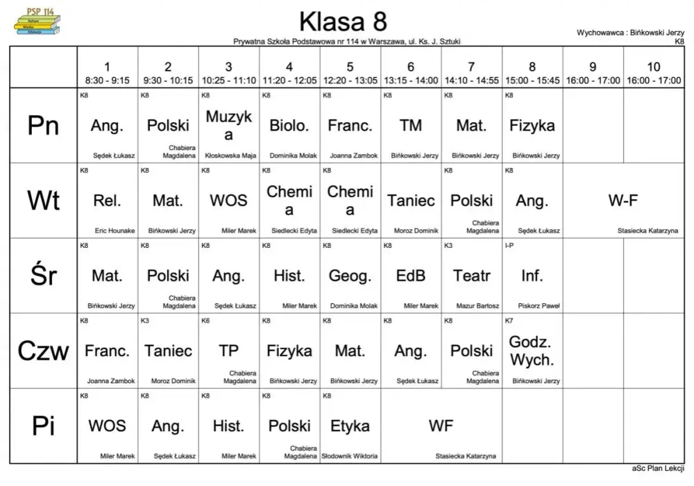 Plan lekcji klasa 8 - Jak uporządkować naukę przed egzaminem?