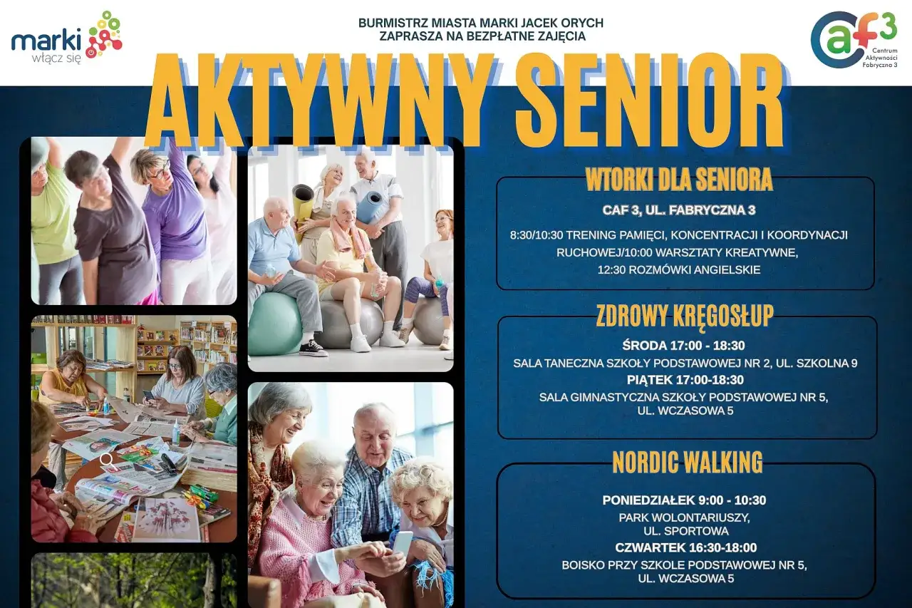 Pomysły na zajęcia z seniorami: gimnastyka, warsztaty kreatywne, rozmówki angielskie, zdrowy kręgosłup i nordic walking.
